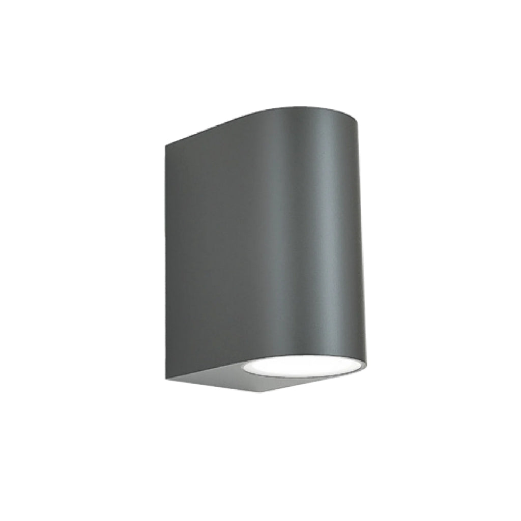Arbotante tipo cilíndro luz directa e indirecta con dos bases GU10 color negro, cuerpo de termoplástico con pantalla de cristal (no incluye foco) de Philco
