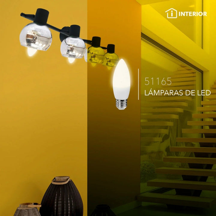 Vela LED 4w E26 luz cálida 3000K pantalla opalina 100-240V de Philco