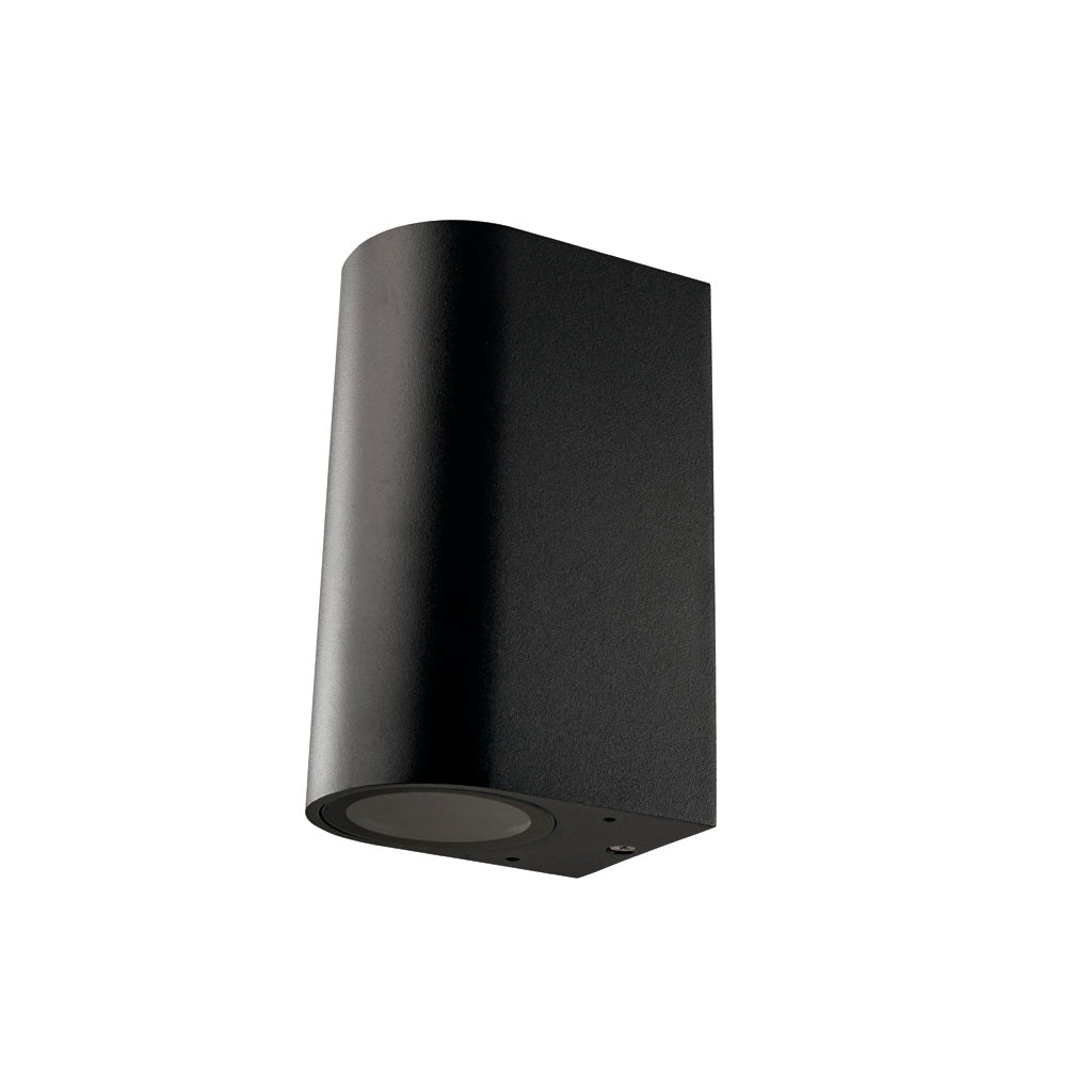 Arbotante tipo cilíndrico luz directa e indirecta con dos bases GU10 color negro, cuerpo aluminio (no incluye focos) de Philco