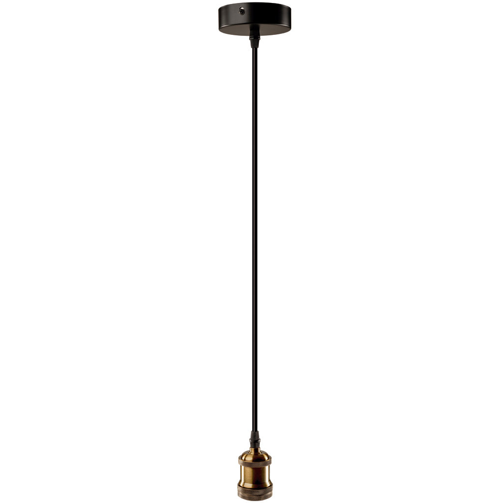 Luminario vintage de aluminio base E26 para suspender cuerpo terminado en color dorado óxido (no incluye foco)de Philco