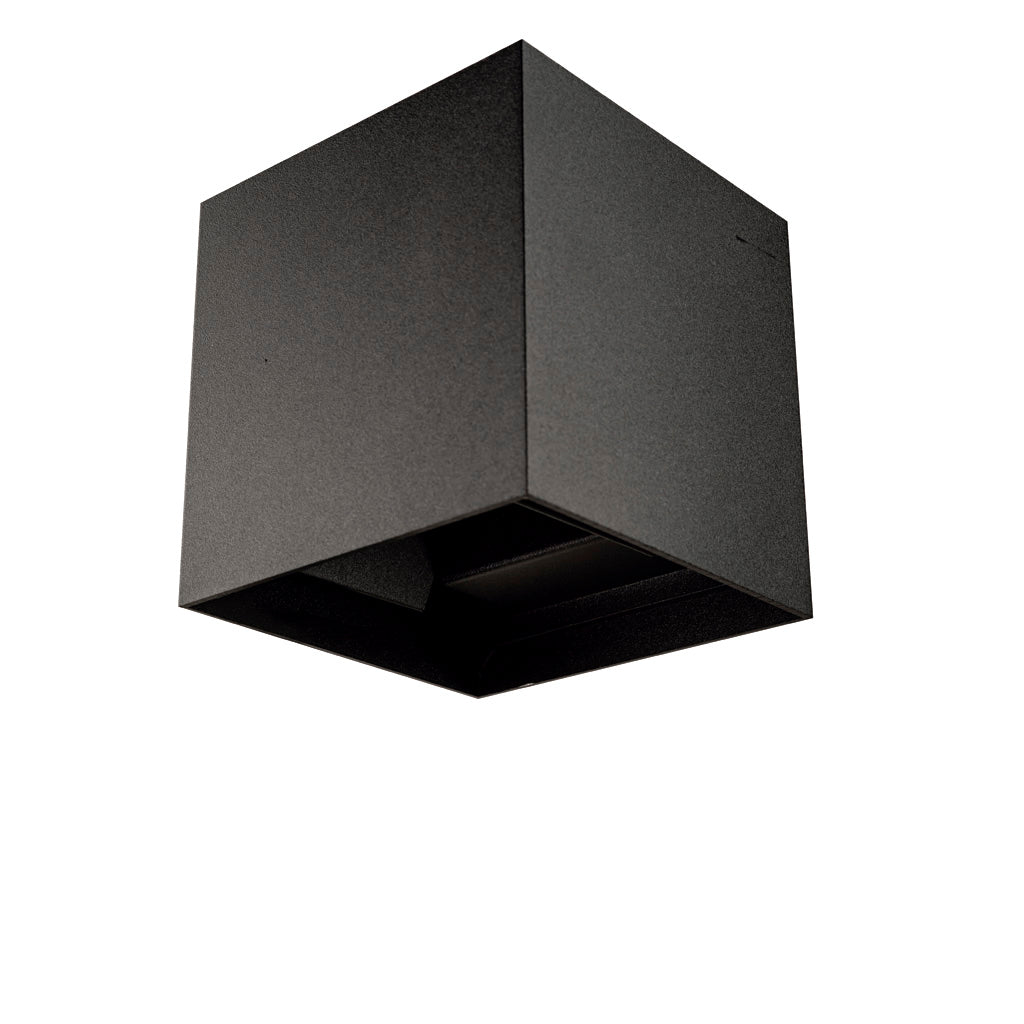 Arbotante tipo cubo luz directa e indirecta 6W ángulo ajustable, luz cálida 3000K, cuerpo aluminio IP54 90-265V de Philco