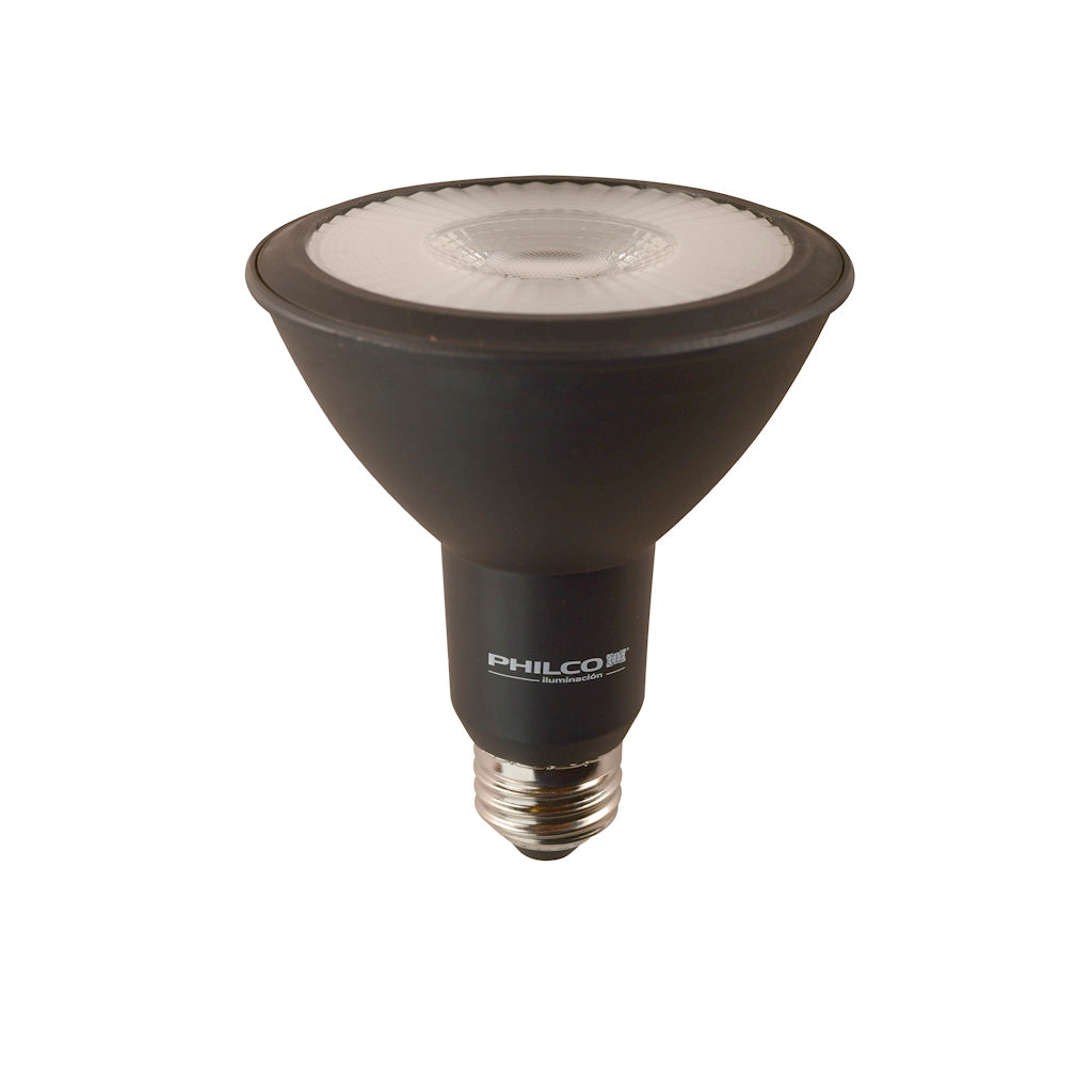 Par30 12w 38° acabado negro luz fría 6500K o luz cálida 3000K 100-240V E26 25,000hr de Philco