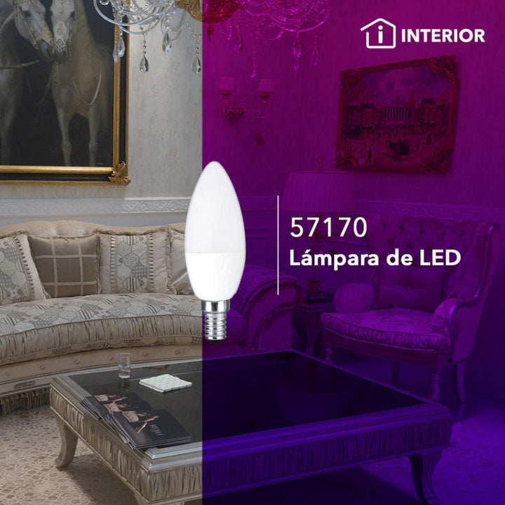 Vela LED 4w E14 luz fría 6500K pantalla opalina 100-240V de Philco