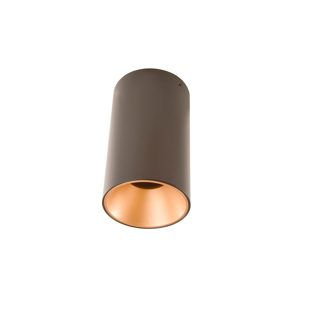 Luminario circular de sobreponer de aluminio negro mate con reflector oro antiguo para MR16, incluye base GU5.3 de Philco