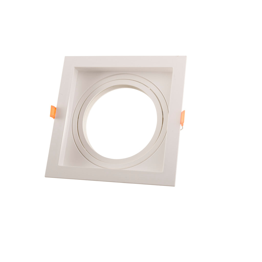 Downlight cuadrado dirigible para AR111 color blanco, incluye base GU10 (4 uniones) de Philco