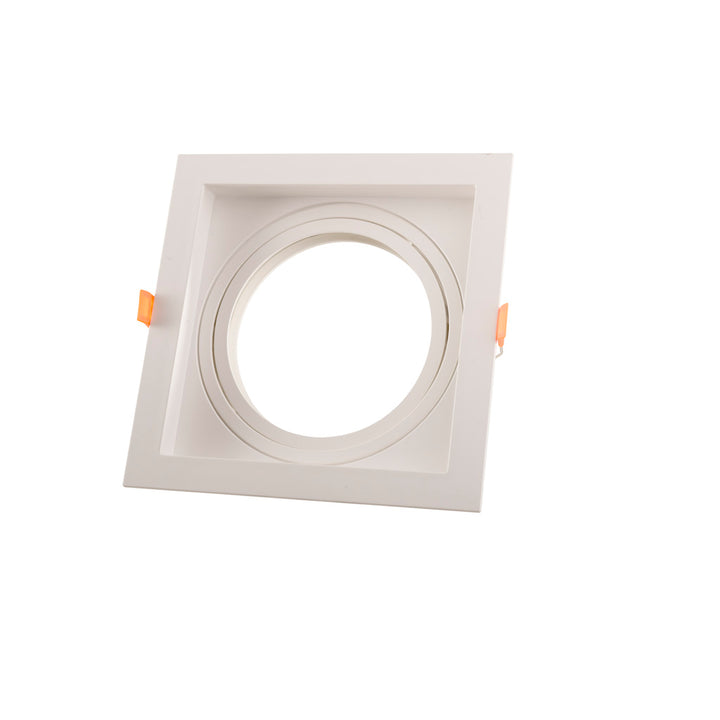Downlight cuadrado dirigible para AR111 color blanco, incluye base GU10 (4 uniones) de Philco