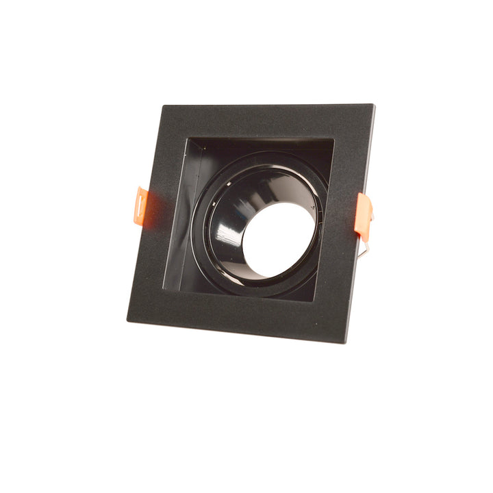 Downlight cuadrado dirigible para MR16 color negro, de termoplástico de Philco (4 uniones)