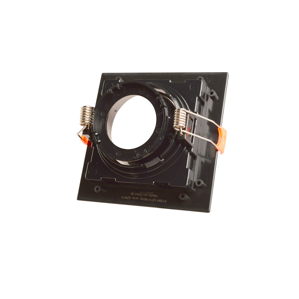 Downlight cuadrado dirigible para MR16 color negro, de termoplástico de Philco (4 uniones)