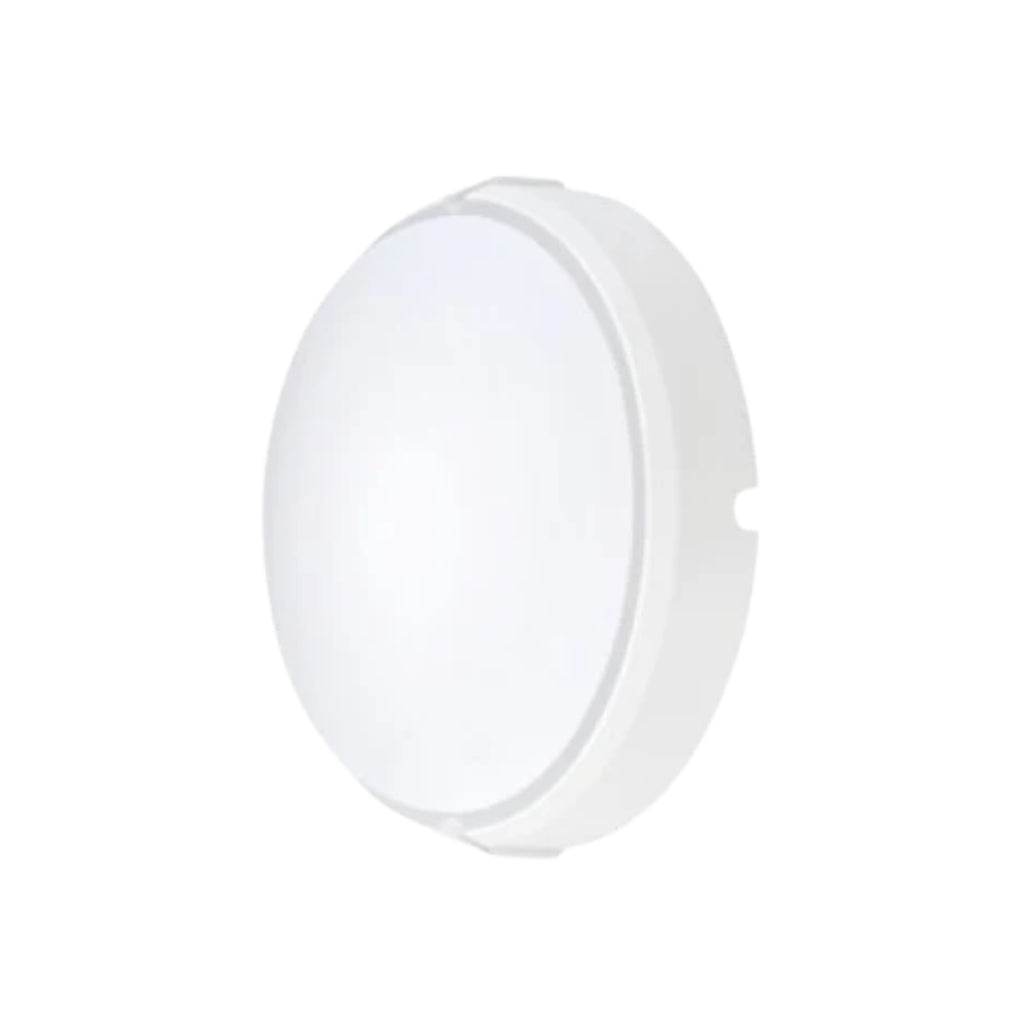 Bulkhead LED 12W para sobreponer circular luz fría 6500K IP54 fabricado en ABS 100-240V de BrillaMax