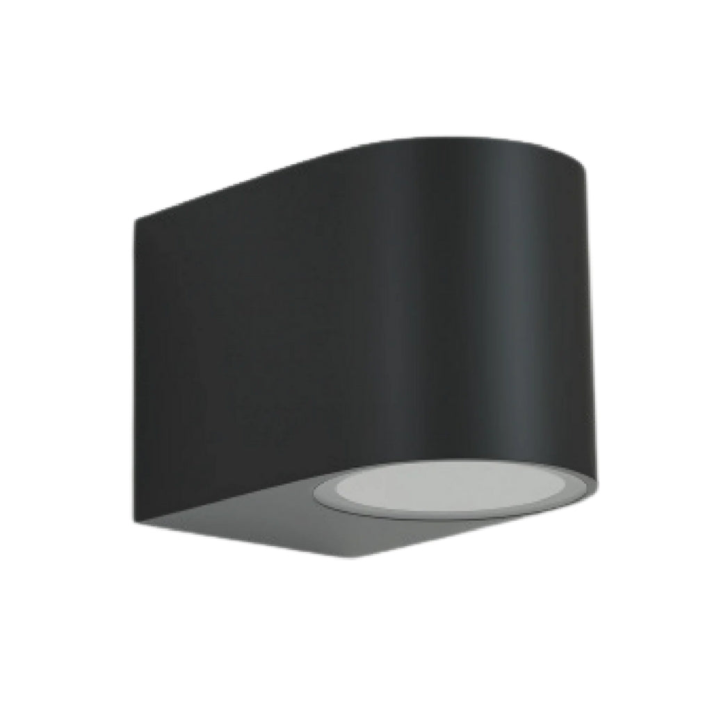 Arbotante tipo cilíndro con base GU10 color negro, cuerpo de termoplástico con pantalla de cristal (no incluye foco) de Philco