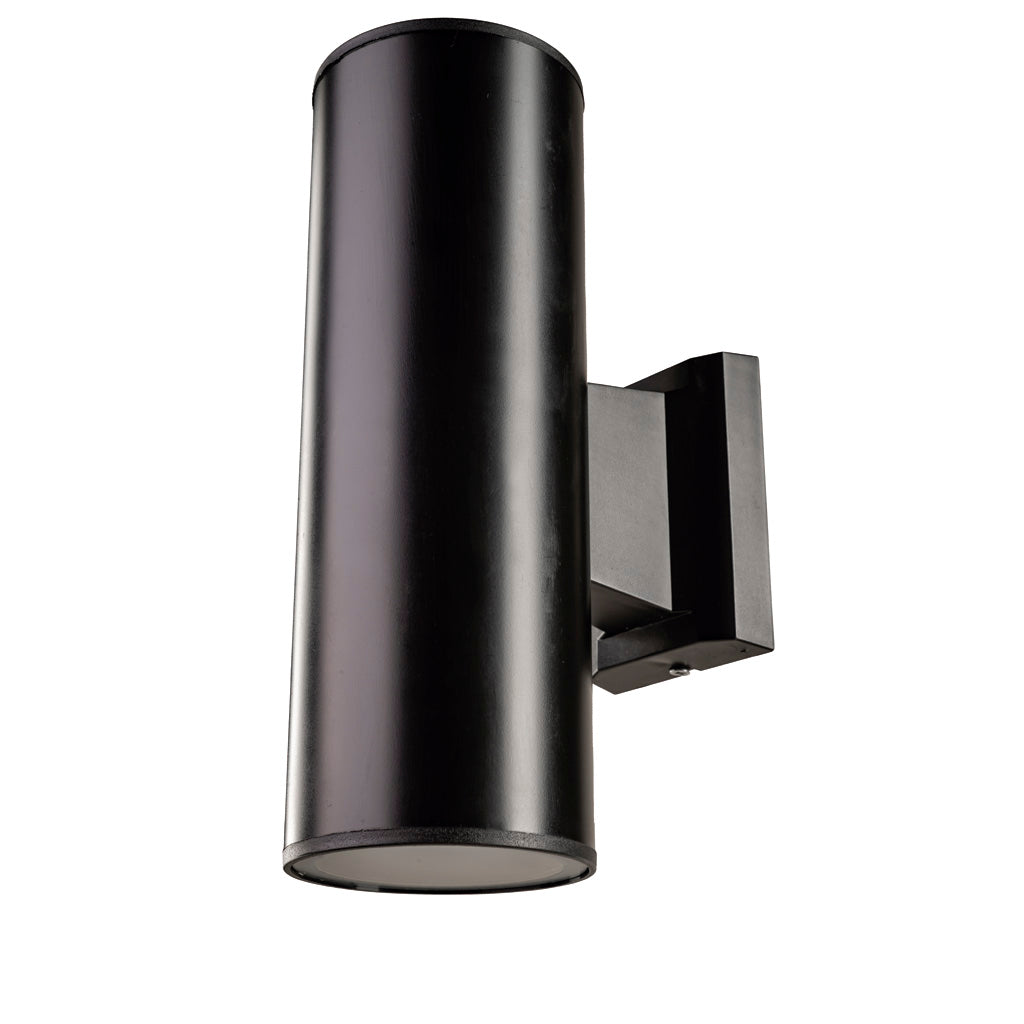 Arbotante tipo cilindro naos luz directa e indirecta con dos bases E26 color negro, cuerpo de termoplástico con pantalla de cristal (no incluye foco) de Philco