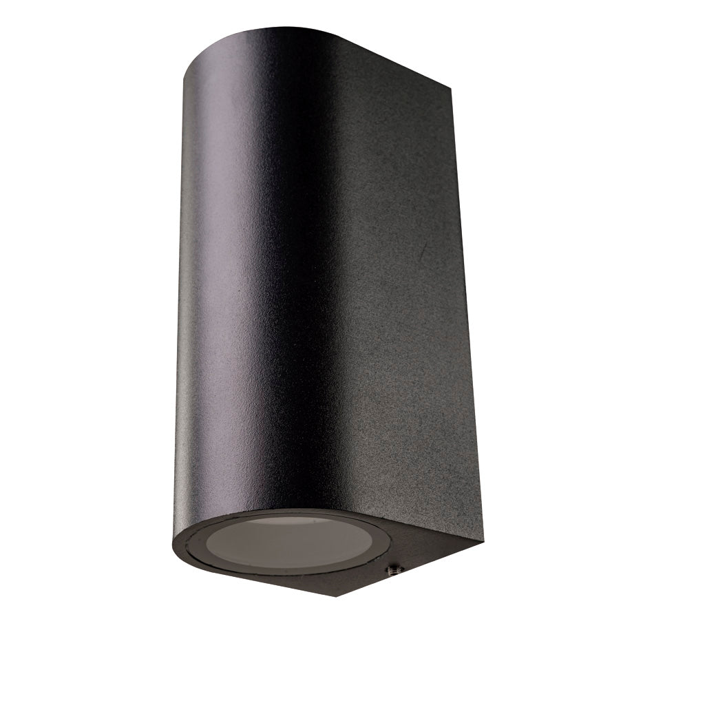 Arbotante tipo cilíndro luz directa e indirecta con dos bases GU10 color negro, cuerpo aluminio (no incluye foco) de Philco