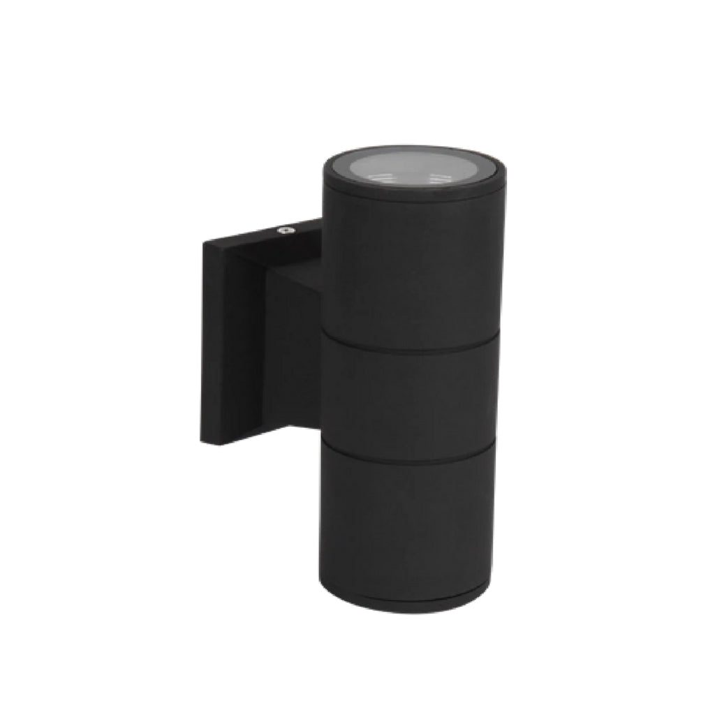 Arbotante tipo cilíndro tipo naos luz directa e indirecta con dos bases GU10 color negro, cuerpo aluminio (no incluye foco) de Philco