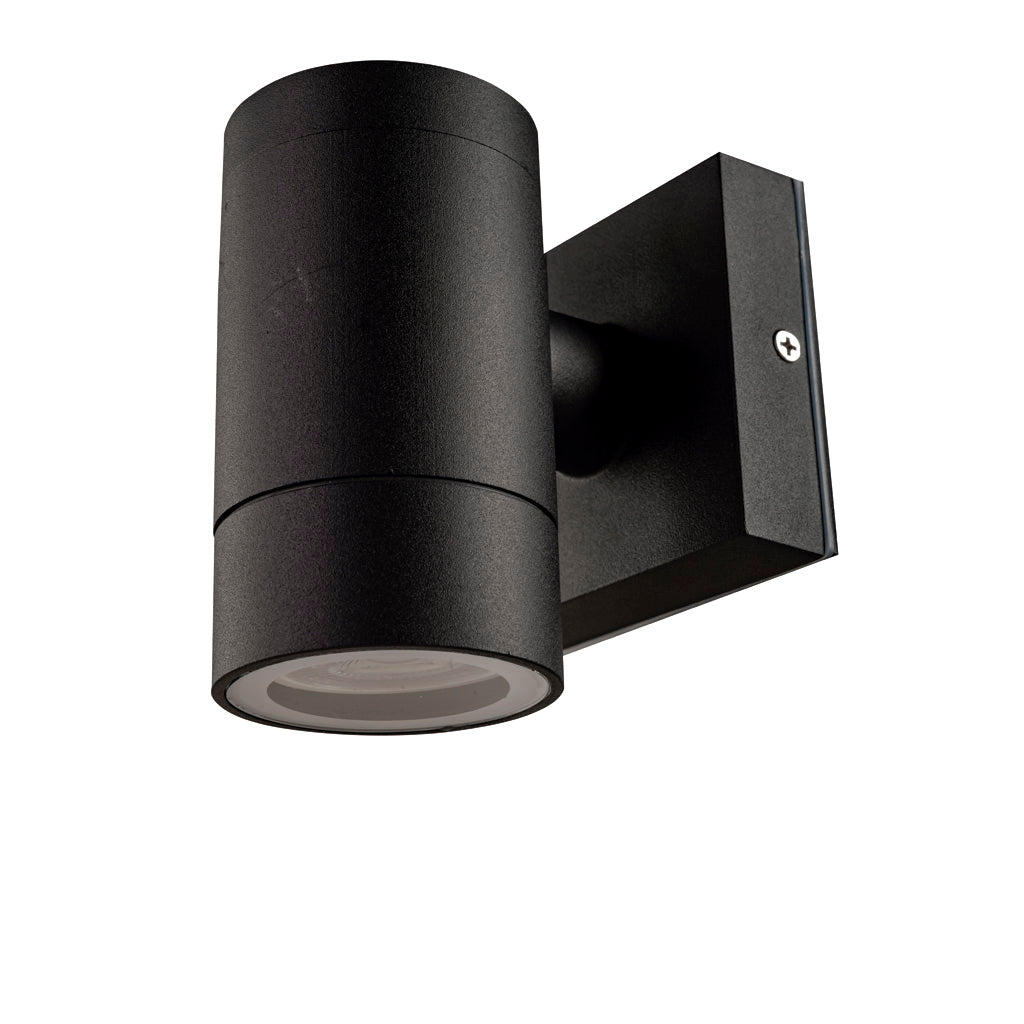 Arbotante tipo cilíndro tipo naos luz directa con una base GU10 color negro, cuerpo aluminio (no incluye foco) de Philco