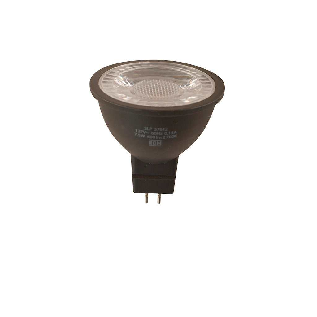 MR16 7w GU5.3 atenuable luz cálida 2700K IRC>90 24° 127V color negro de Philco